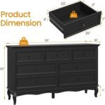 Dresser for Bedroom, 7 Drawers Dresser with Distinctive Wooden Legs - Image 2