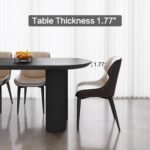 55" Oval Black Dining Table Set for 4, 4 Seat Chairs Dining Room Table Sets - Image 3