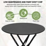 3-Piece Bistro Table and Chairs, Wrought Iron Bistro Set, Anti-Rust, Waterproof Folding Cafe Table - Image 6