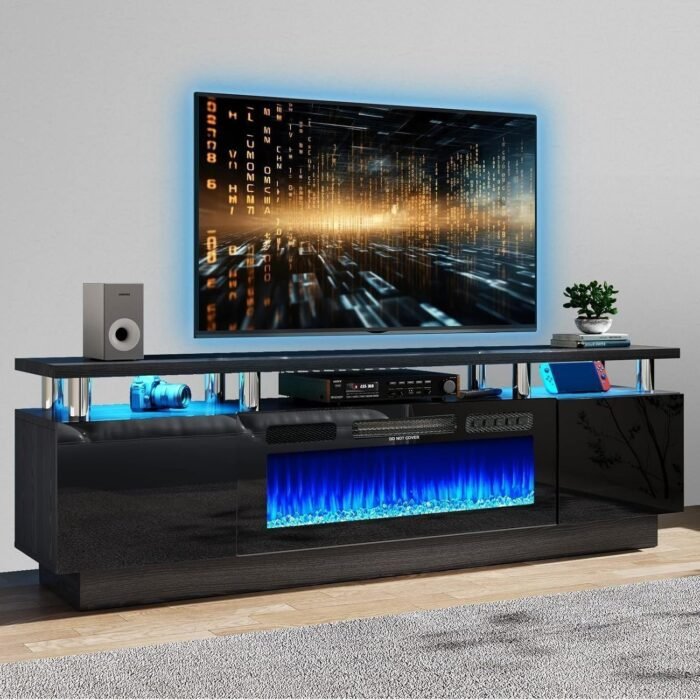 70" Modern Electric Fireplace TV Stand for TVs Up to 80 inch - Image 1