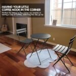 3-Piece Bistro Table and Chairs, Wrought Iron Bistro Set, Anti-Rust, Waterproof Folding Cafe Table - Image 4