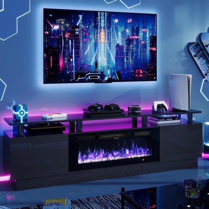 70" Modern Electric Fireplace TV Stand for TVs Up to 80 inch - Image 5