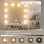 Vanity Desk with LED Lighted Mirror, Makeup Vanity Table Set with 6 Drawers - Image 3