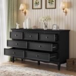 Dresser for Bedroom, 7 Drawers Dresser with Distinctive Wooden Legs - Image 8
