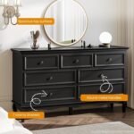 Dresser for Bedroom, 7 Drawers Dresser with Distinctive Wooden Legs - Image 4